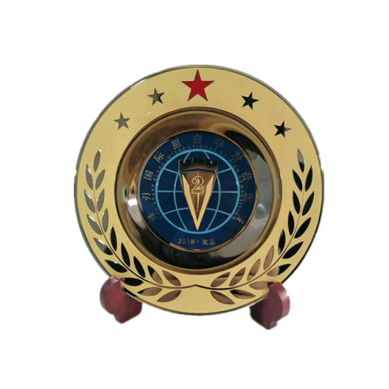 Fábrica de vendas directas de diseño personalizado casero decorativo de metal plato de souvenir