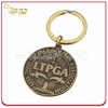 Llavero de metal con logotipo en relieve de latón antiguo personalizado (CK31)