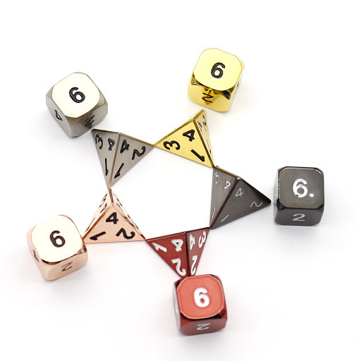 Venta caliente de alta calidad matrimonio de alambre color metal dados para el juego