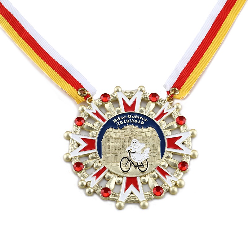 Medalla conmemorativa del deporte del metal del níquel de la antigüedad de la forma 2D de la aduana de la buena calidad
