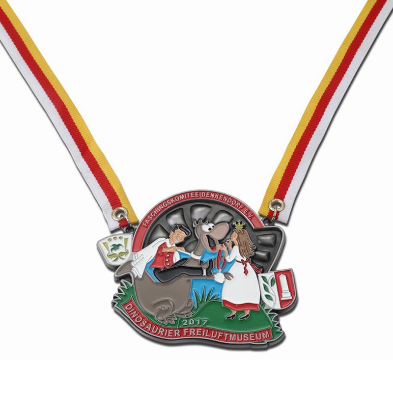 Medalla de Carnaval de colores de relleno de fundición de forma personalizada de plata antigua de Metal de buena calidad para regalo de celebración