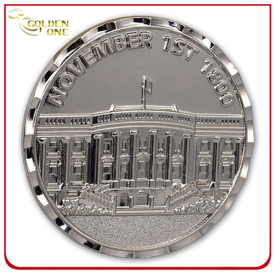 Cabeza 3D Moneda de plata antigua, moneda de metal personalizada