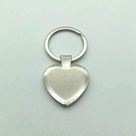 Llavero de metal con forma de corazón recubierto de epoxi impreso a todo color personalizado