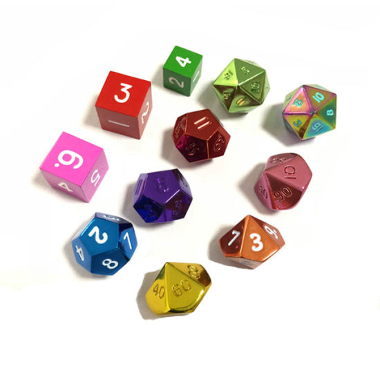 Venta caliente de alta calidad matrimonio de alambre color metal dados para el juego