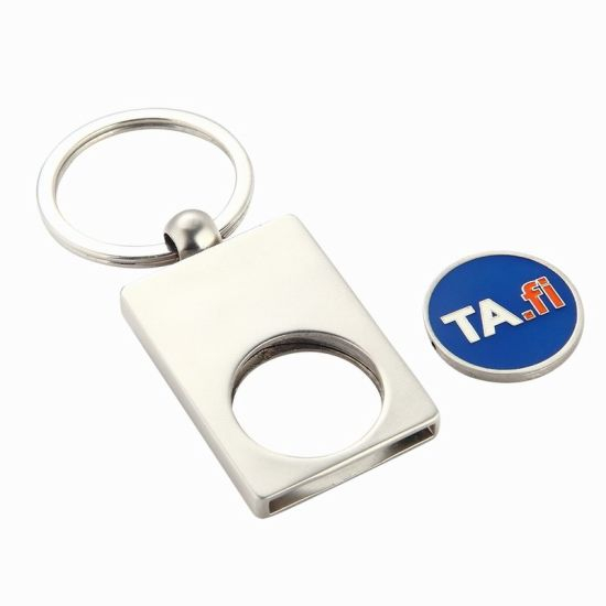 PERITA PERSONALIZADA NICHEL PLAZADO EN BLANCO CARRO DE METAL LLAVE DE MONEDA