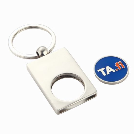 PERITA PERSONALIZADA NICHEL PLAZADO EN BLANCO CARRO DE METAL LLAVE DE MONEDA