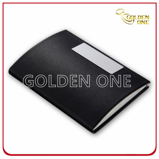 Best Seller Black PU Cuero Tarjeta de visita Titular