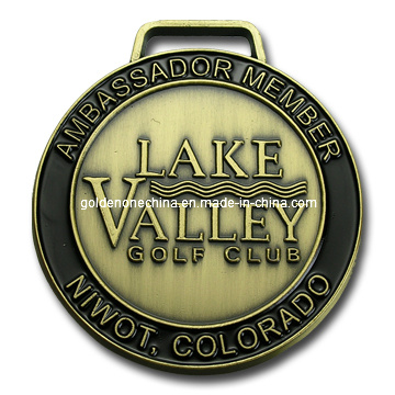 Medalla de recuerdo de deporte niquelado de esmalte suave de metal personalizado