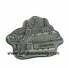 Insignia de alfiler de metal plateado antiguo plateado