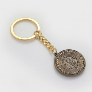 Diseño personalizado Antique Gold Bitcoin Metal Souvenir Llavero