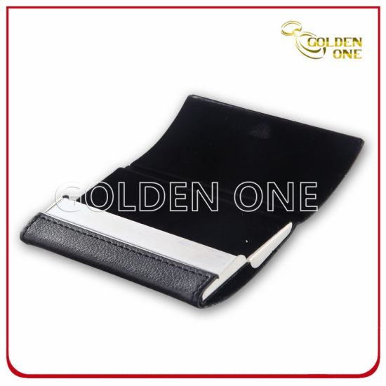 Best Seller Black PU Cuero Tarjeta de visita Titular