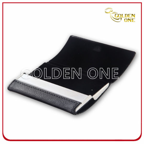Best Seller Black PU Cuero Tarjeta de visita Titular
