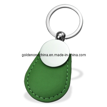 Anillo de llavero de cuero de PU de patrón de diseño nuevo 2017