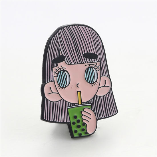 Pin de lape chapado en níquel negro grabado
