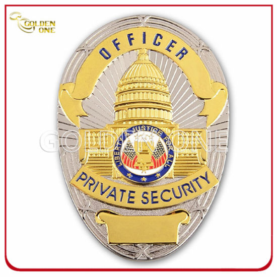 Insignia militar chapada en oro con forma de estrella personalizada y pasador de seguridad