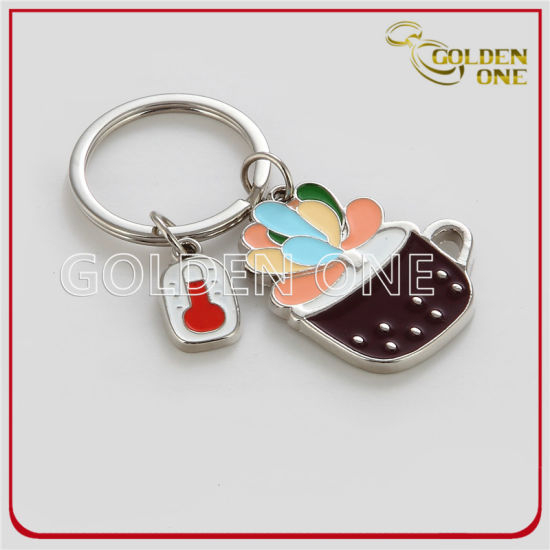 Llavero de metal plateado de estilo de verano personalizado más nuevo