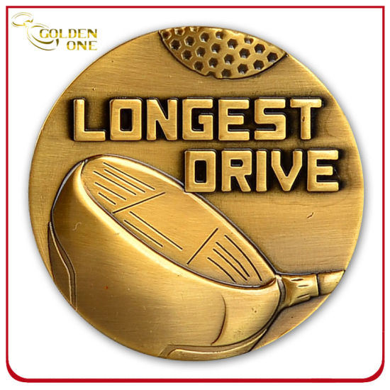 Cabeza 3D Moneda de plata antigua, moneda de metal personalizada