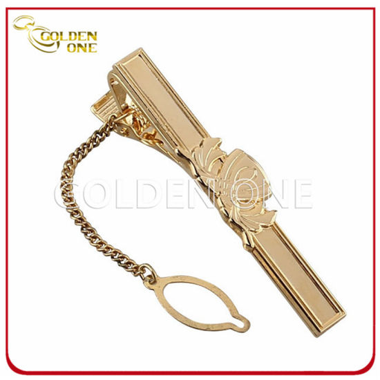 Clip personalizado de corbata de metal de esmalte suave chapado en oro