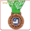 Medallón chapado en oro 3D personalizado con cordón impreso