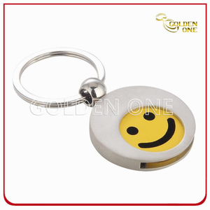 Llavero personalizado del soporte de la moneda del trolley del modelo de la sonrisa