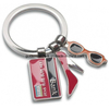 Llavero de metal con forma de corazón personalizado con cordón