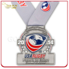 Medalla de plata antigua de color transparente de evento de triatlón personalizado