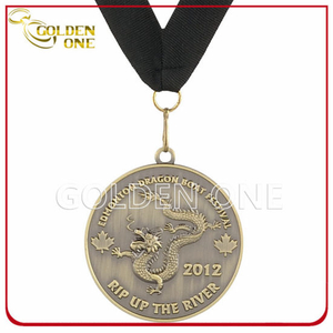 Medalla de recuerdo de metal en relieve para participantes del Festival del Bote del Dragón