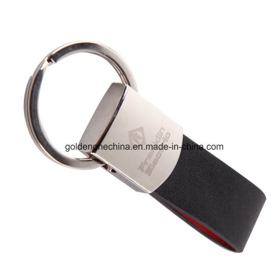 Llavero de cuero de promoción con grabado personalizado (LK104)