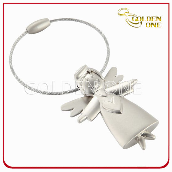 Personalizado 3D Bonito ángel forma de metal llavero