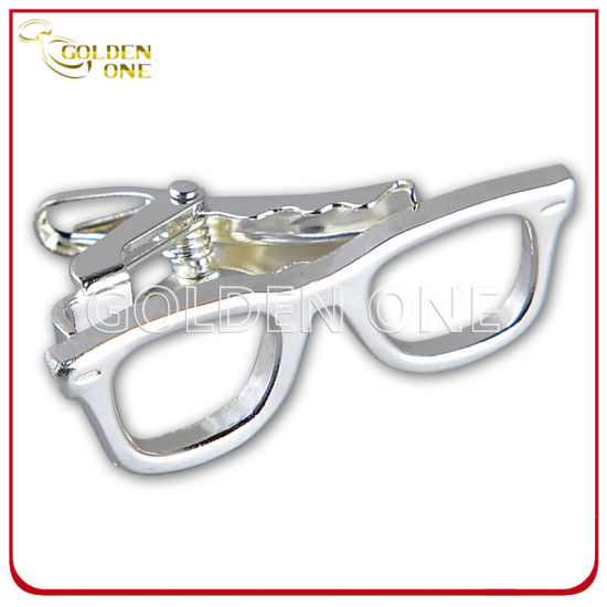 Gafas Forma Forma Diseño Custom Sliver Plateado Metal Tie CLIP