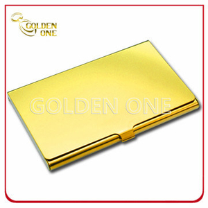 Tenedor de tarjeta de acero inoxidable impreso de oro brillante de encargo