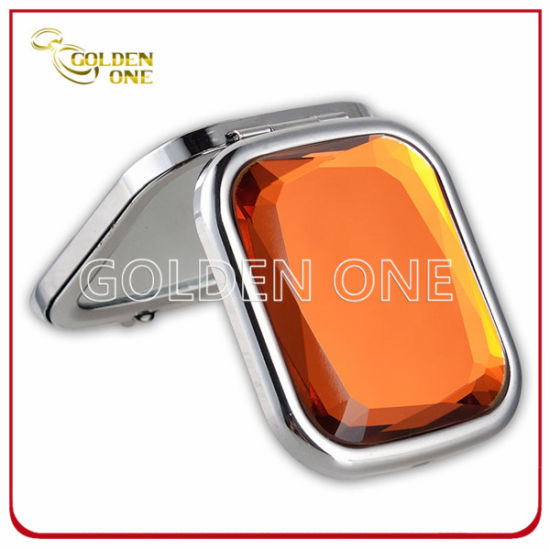 Regalo promocional espejo de bolsillo de metal plegable de cristal brillante.