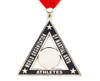 Medallón de esmalte duro de atletismo con forma de triángulo personalizado