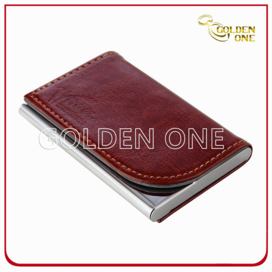Best Seller Black PU Cuero Tarjeta de visita Titular