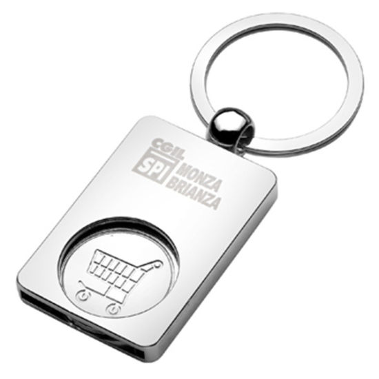 Tenedor personalizado de la llave de la moneda del trolley de metal