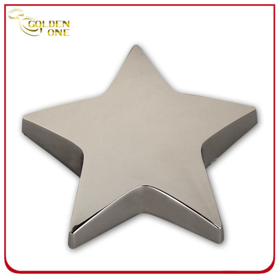 Grabado de níquel personalizado en forma de papel de estrella de metal peso
