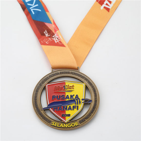 Medalla deportiva giratoria de diseño personalizado de alta calidad