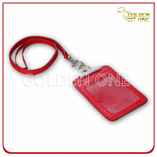 Tenedor de tarjeta de identificación de cuero de PU de la mejor calidad personalizada