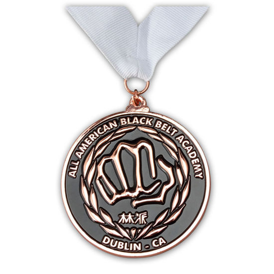 Medalla de esmalte suave de metal deportivo Taekwondo Kungfu personalizado