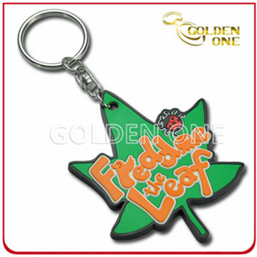 Forma de hoja de arce promocional Soft PVC llavero