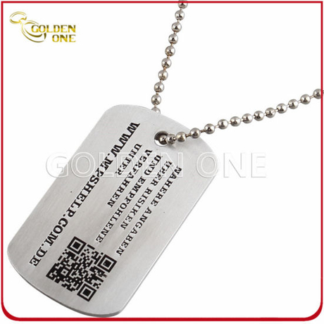 Etiqueta de identificación de metal personalizada con código QR impreso