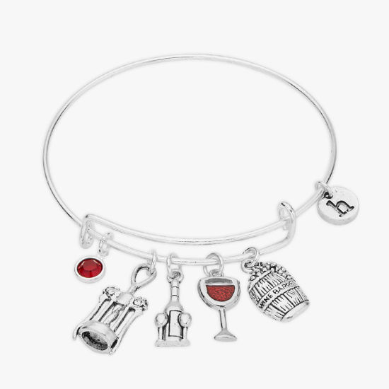 Juego de cristal de vino colgante de la botella de metal personalizada conjunto de encanto