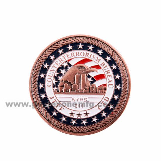 Moneda de souvenir personalizada de esmalte de aleación de zinc