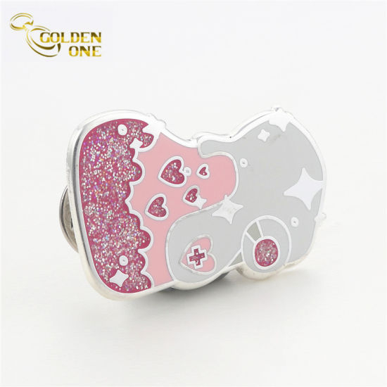 Promoción Gift Golding Glating Glitter Personalizado Suave Esmalte Duro Metal Pin