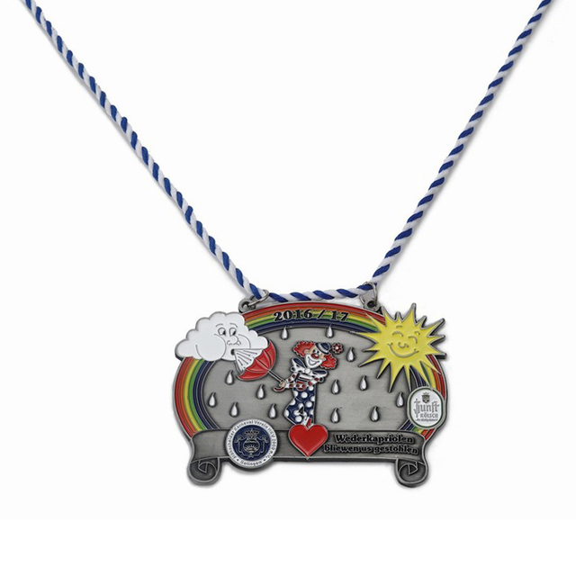 Medalla de Carnaval de colores de relleno de fundición de forma personalizada de plata antigua de Metal de buena calidad para regalo de celebración