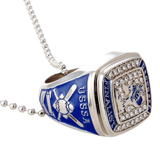 Anillo de metal personalizado de alta calidad de dos tonos con diamantes de imitación