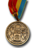 Medalla de premio de latón antiguo de fundición a presión con cinta